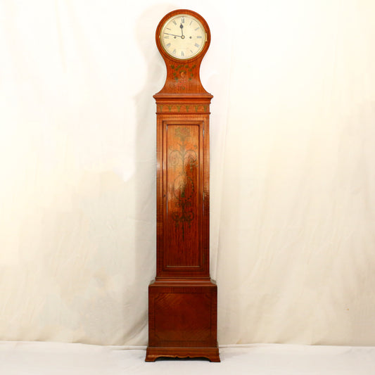 Antique Scottish Satinwood 8-Day Striking Longcase Clock – Wilson & Sharp Edinburgh c.1900