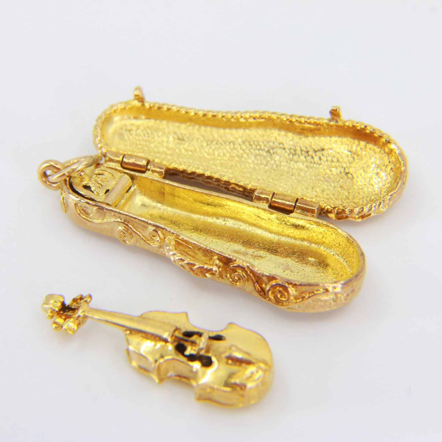 Vintage 9ct Gold Violin in Case Charm – Opening Music Pendant Gift