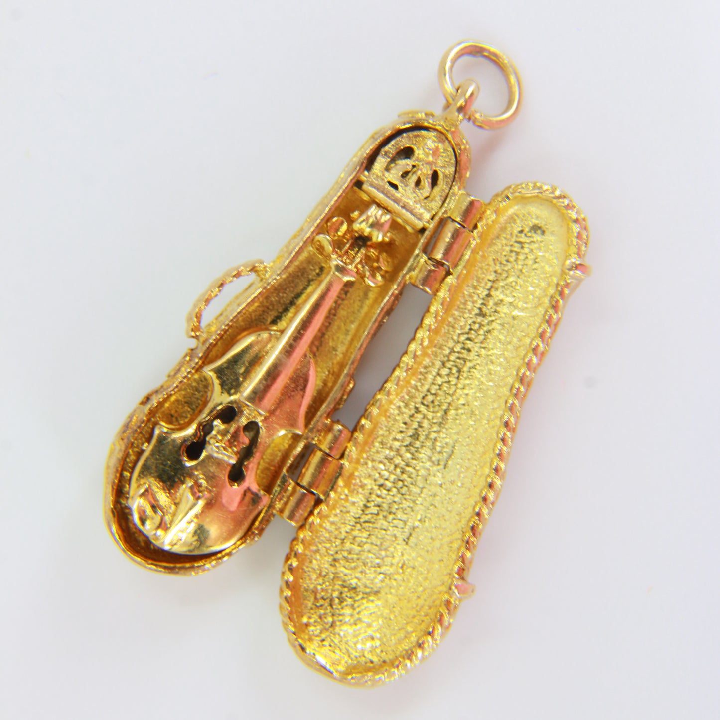 Vintage 9ct Gold Violin in Case Charm – Opening Music Pendant Gift