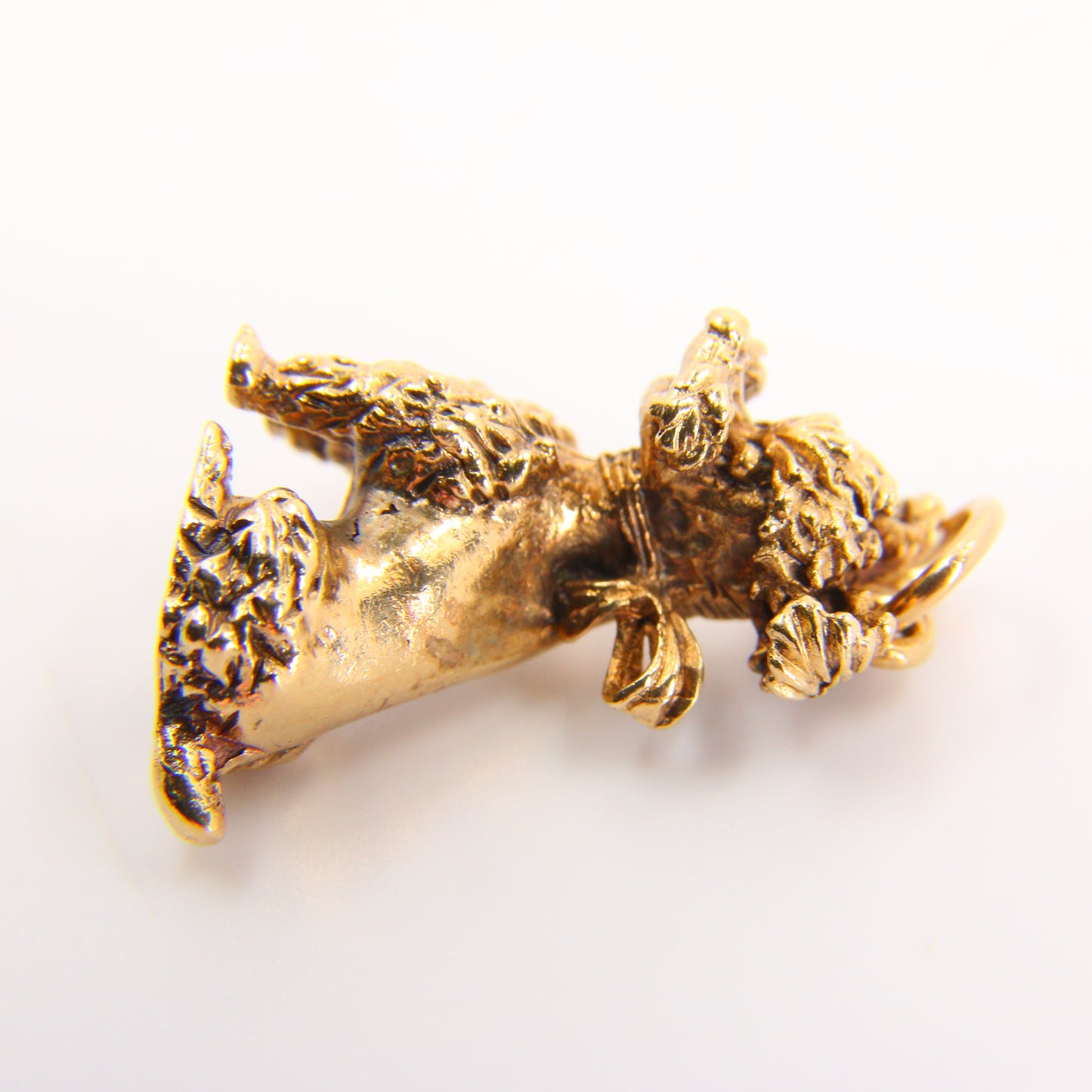 Vintage 9ct Poodle Charm Yellow Gold Detailed Dog Pendant Animal Hallmarked