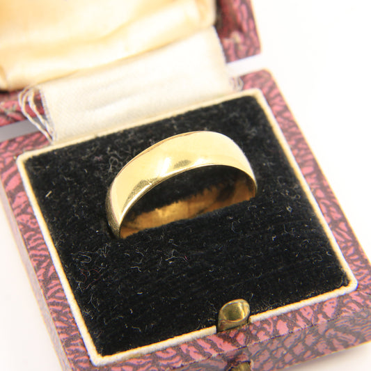 Antique 18ct Gold Glasgow Hallmarked Wedding Band Ring Size O½ Boxed