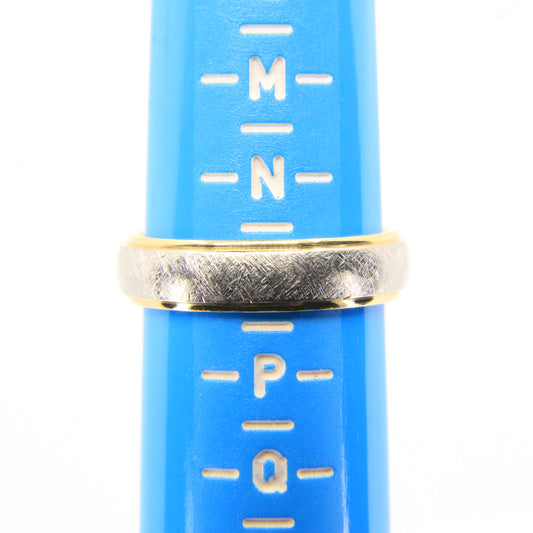 Vintage 18ct Two Tone Gold Hallmarked Wedding Band Ring Size O Boxed