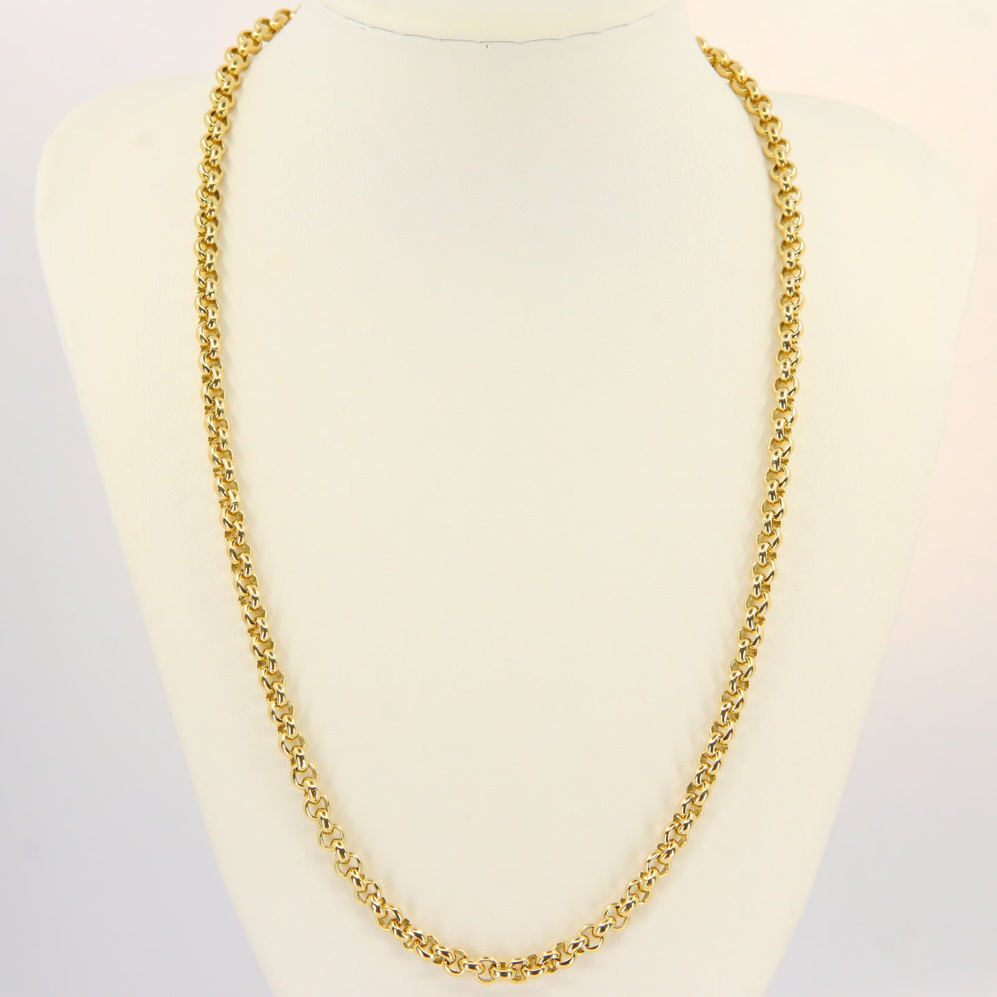 Vintage Hallmarked 9ct Gold Belcher Necklace 21" Cable Chain Necklace Box Gift