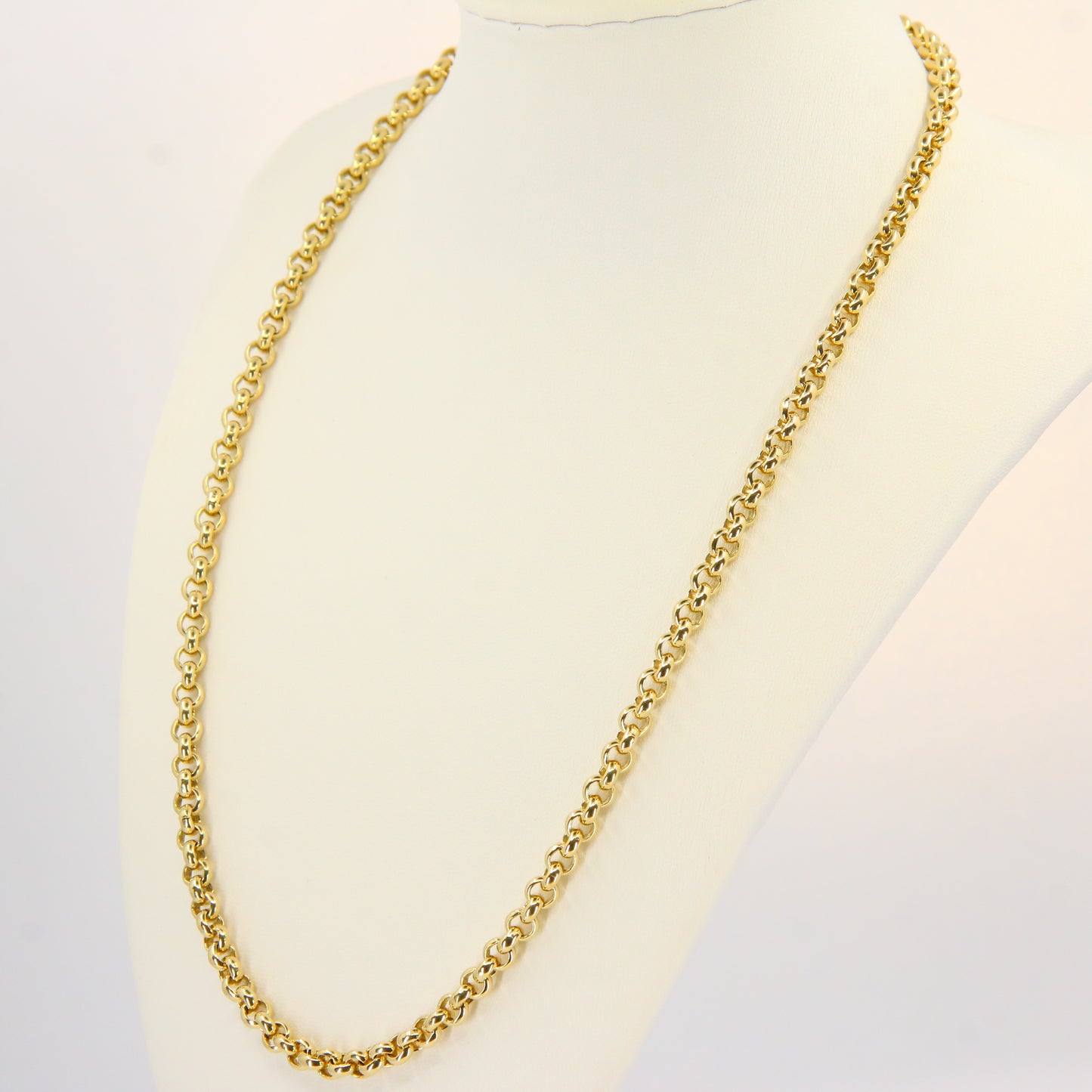 Vintage Hallmarked 9ct Gold Belcher Necklace 21" Cable Chain Necklace Box Gift