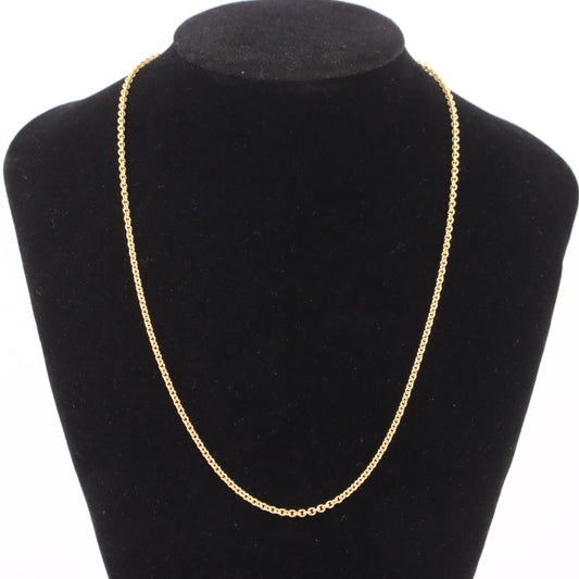 Vintage 14ct Yellow Gold 18 Inch Danish Rolo Chain Necklace 2.2mm Boxed Gift