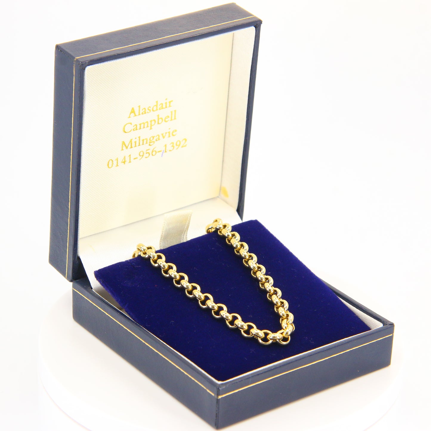 Vintage Hallmarked 9ct Gold Belcher Necklace 21" Cable Chain Necklace Box Gift