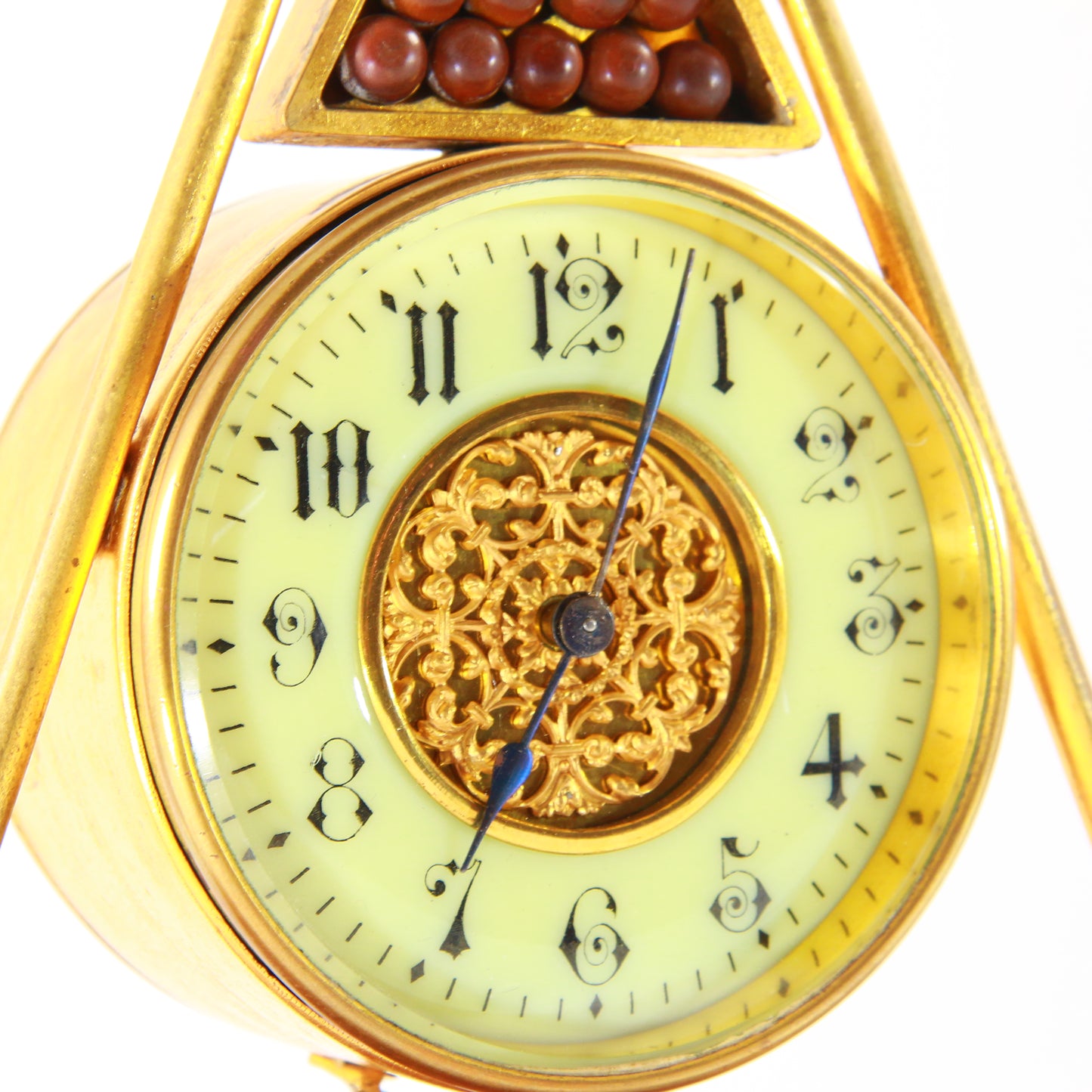 Antique Clock Billiards Set Novelty Desk Clock Circa 1900 Serviced & Running