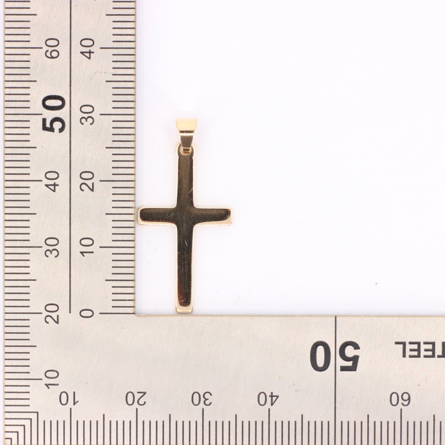 Vintage 9ct Gold Cross Pendant Hallmarked Plain Yellow Gold Christian Charm