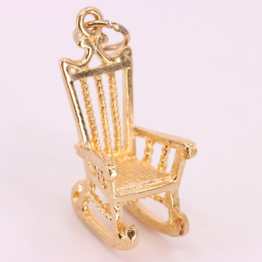 Vintage 9ct Hallmarked Gold Rocking Chair Charm Pendant Yellow Gold