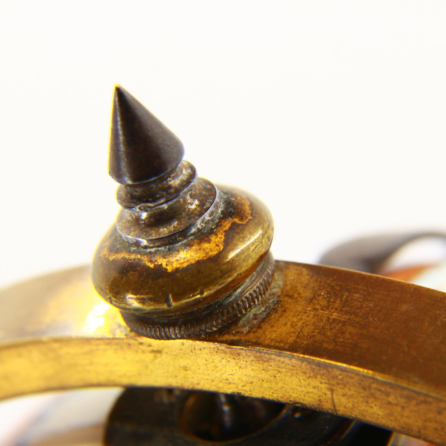 Antique Revolving Globe Antoine Redier French Enamel & Brass World Time Clock