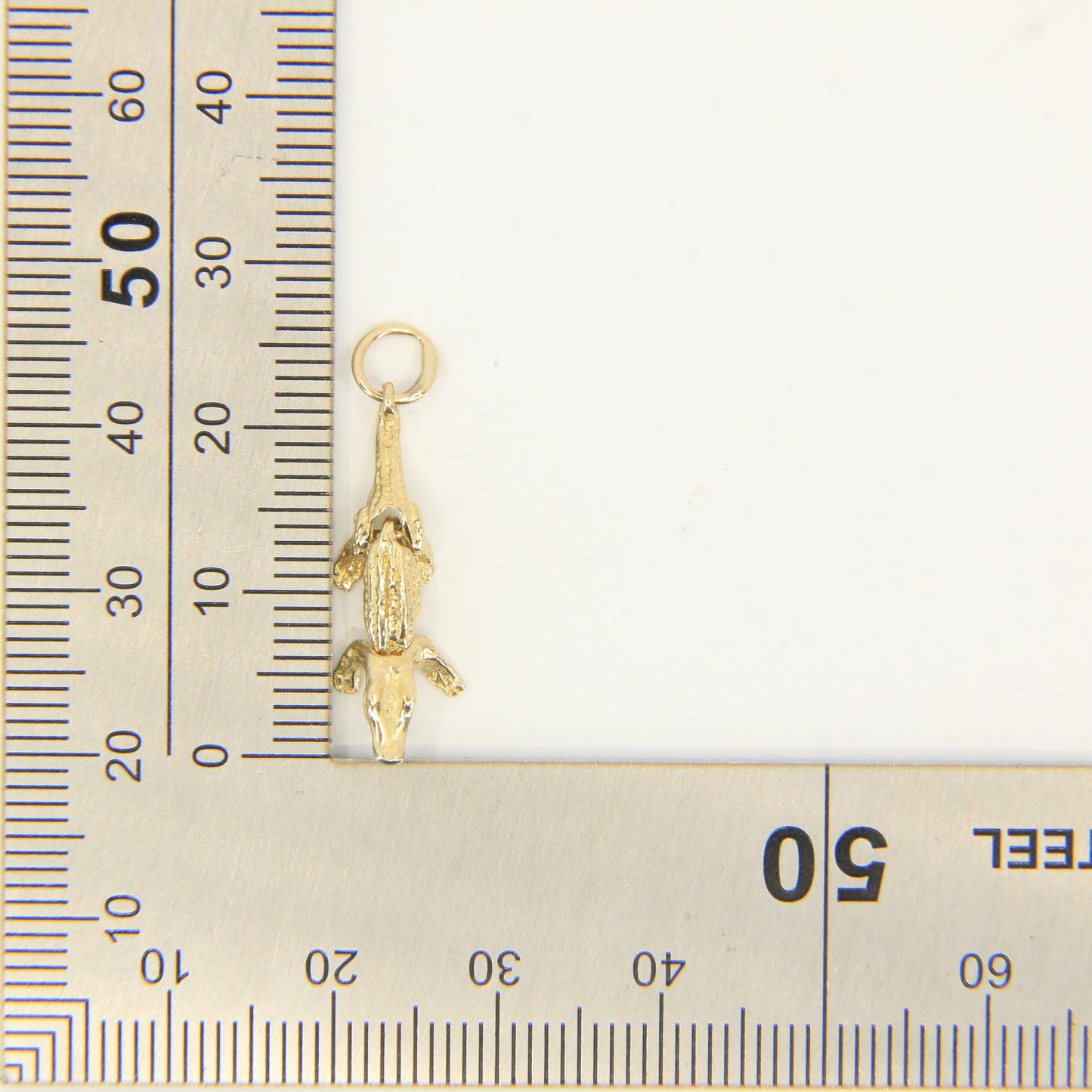 Vintage 9ct Gold Crocodile Articulated Pendant Yellow Gold Animal Charm Gift