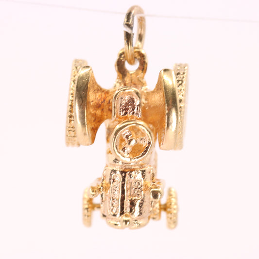 Vintage 9ct Hallmarked Yellow Gold Retro Tractor Pendant Farm Charm