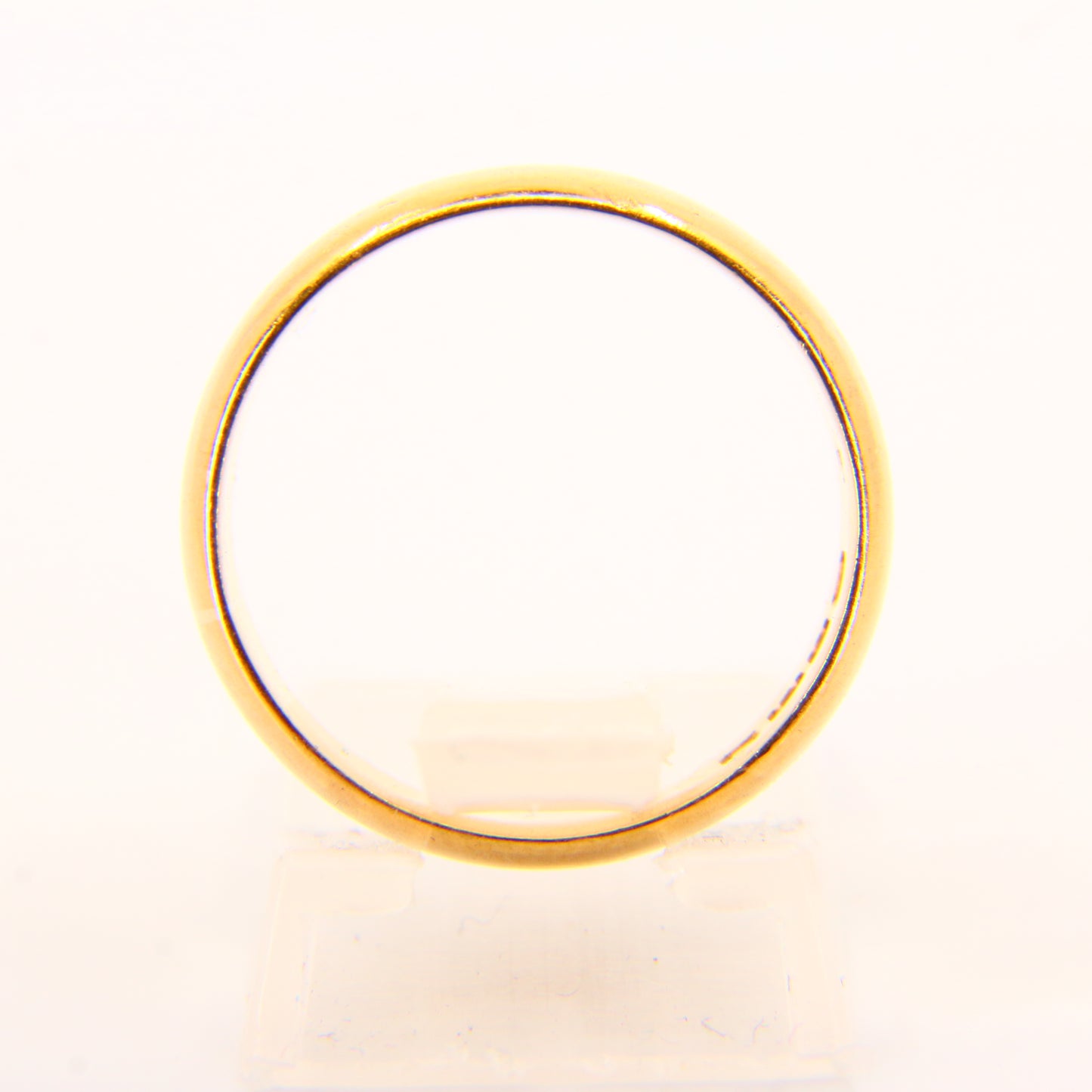 Antique 22ct Hallmarked D Shaped Wedding Band Ring UK SIZE M London 1918 Sizable Boxed