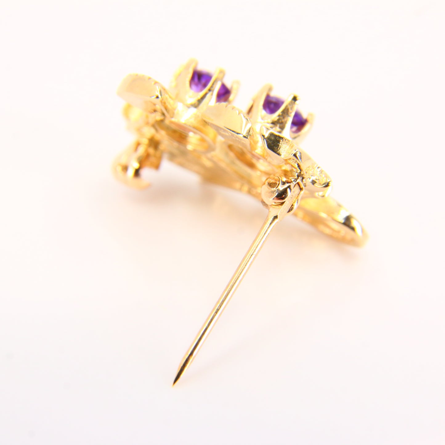 Vintage 9ct Thistle Brooch Hallmarked Solid Yellow Gold Flower of Scotland Gift