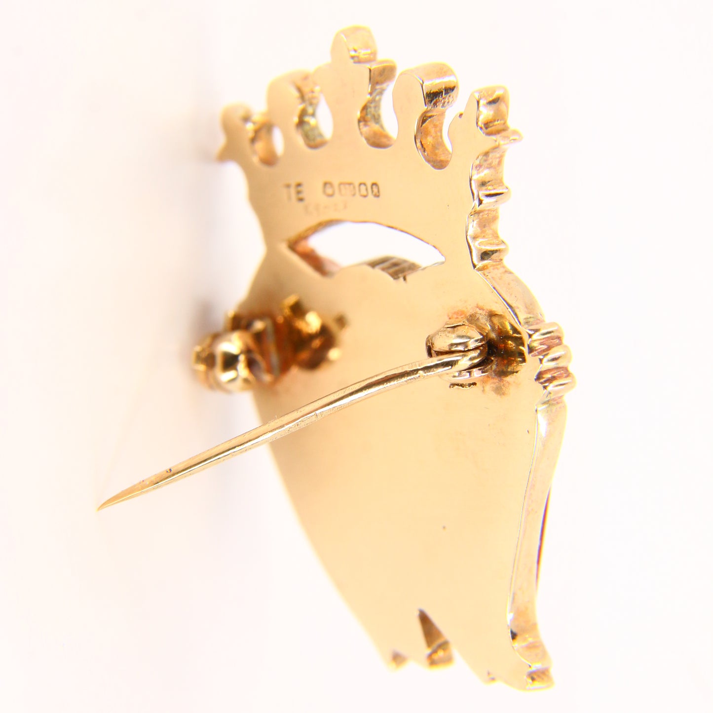 Vintage 9ct Luckenbooth Brooch Carnelian & Agate Edinburgh Hallmarked Yellow Gold Locking Heart Brooch Boxed Gift