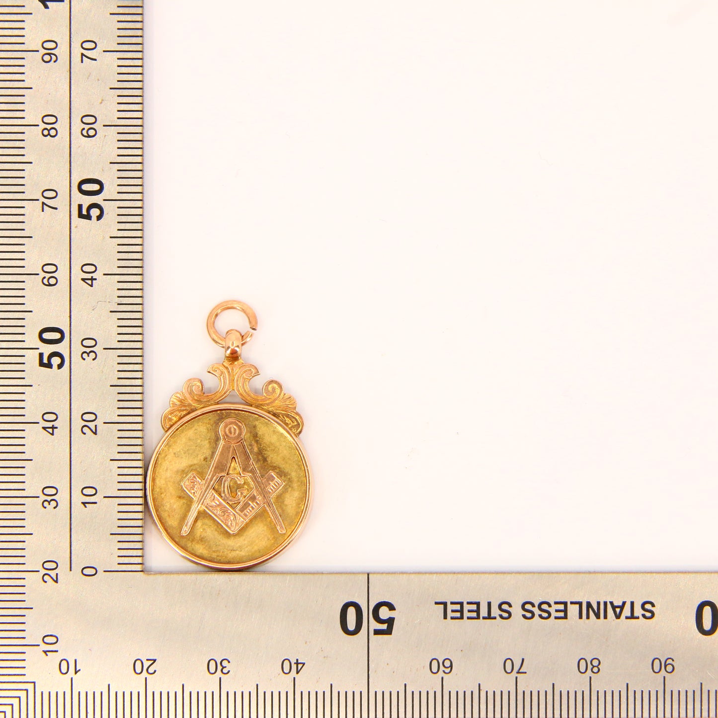 Vintage 9ct Masonic Solid Gold Fob Yellow Gold Hallmarked Birmingham 1969 Freemason Mason Pendant Loyalty Charm Gift