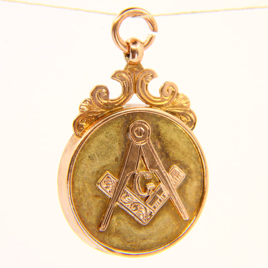 Vintage 9ct Masonic Solid Gold Fob Yellow Gold Hallmarked Birmingham 1969 Freemason Mason Pendant Loyalty Charm Gift
