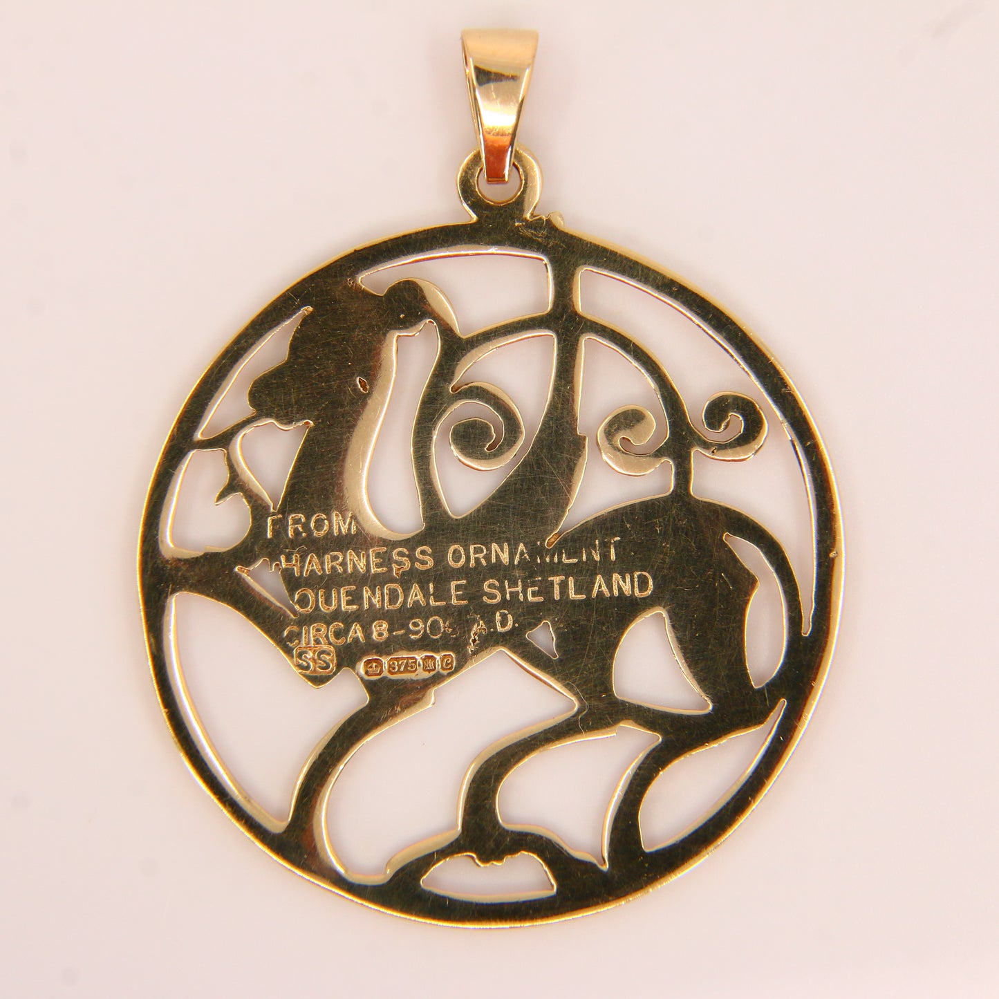 Large Vintage Scottish 9ct Solid Gold Hallmarked Quendale Beast Dragon Pendant Traditional Shetland Silvercraft Boxed Gift