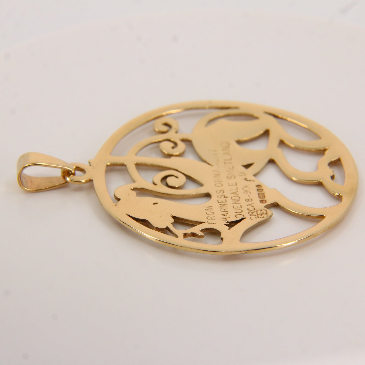 Large Vintage Scottish 9ct Solid Gold Hallmarked Quendale Beast Dragon Pendant Traditional Shetland Silvercraft Boxed Gift