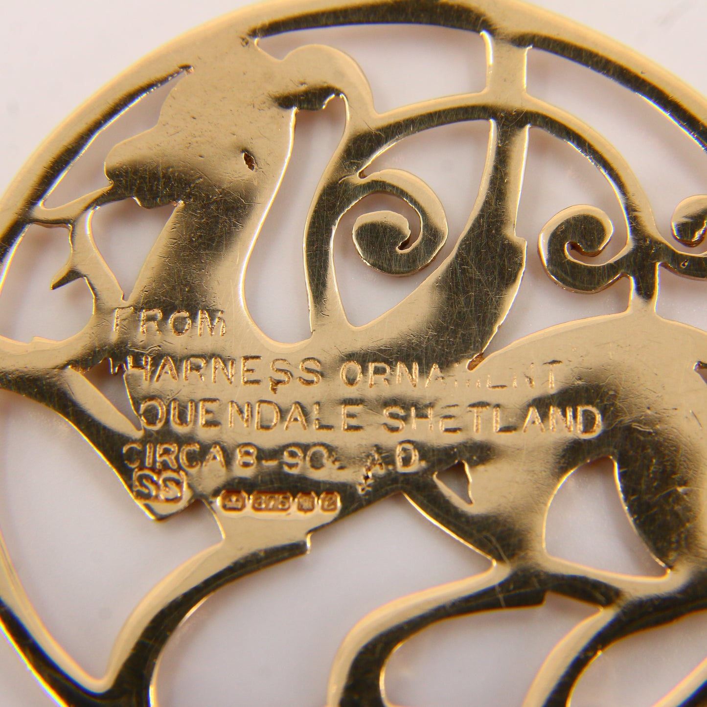Large Vintage Scottish 9ct Solid Gold Hallmarked Quendale Beast Dragon Pendant Traditional Shetland Silvercraft Boxed Gift