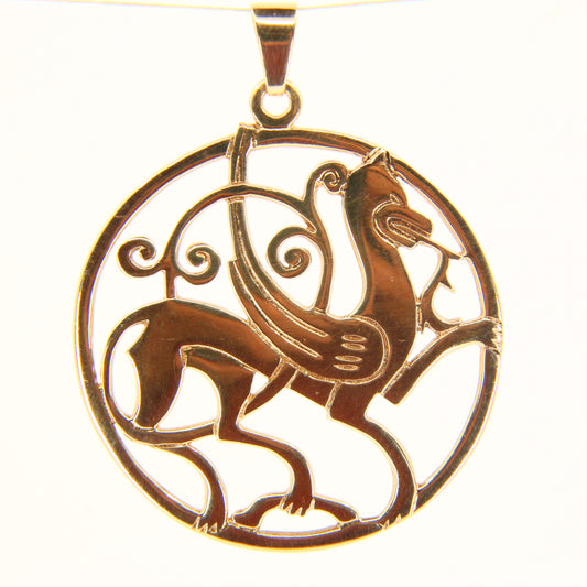 Large Vintage Scottish 9ct Solid Gold Hallmarked Quendale Beast Dragon Pendant Traditional Shetland Silvercraft Boxed Gift