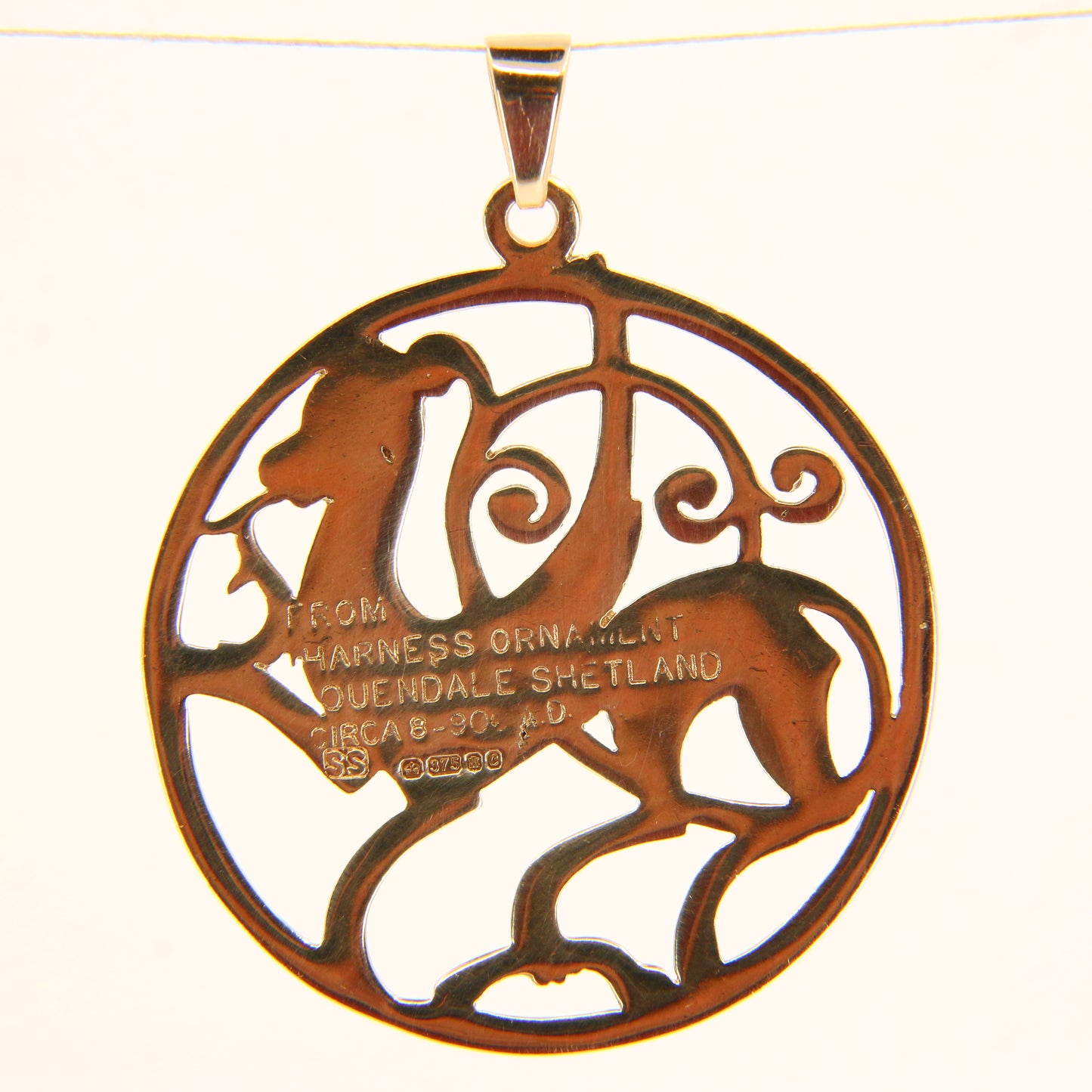Large Vintage Scottish 9ct Solid Gold Hallmarked Quendale Beast Dragon Pendant Traditional Shetland Silvercraft Boxed Gift