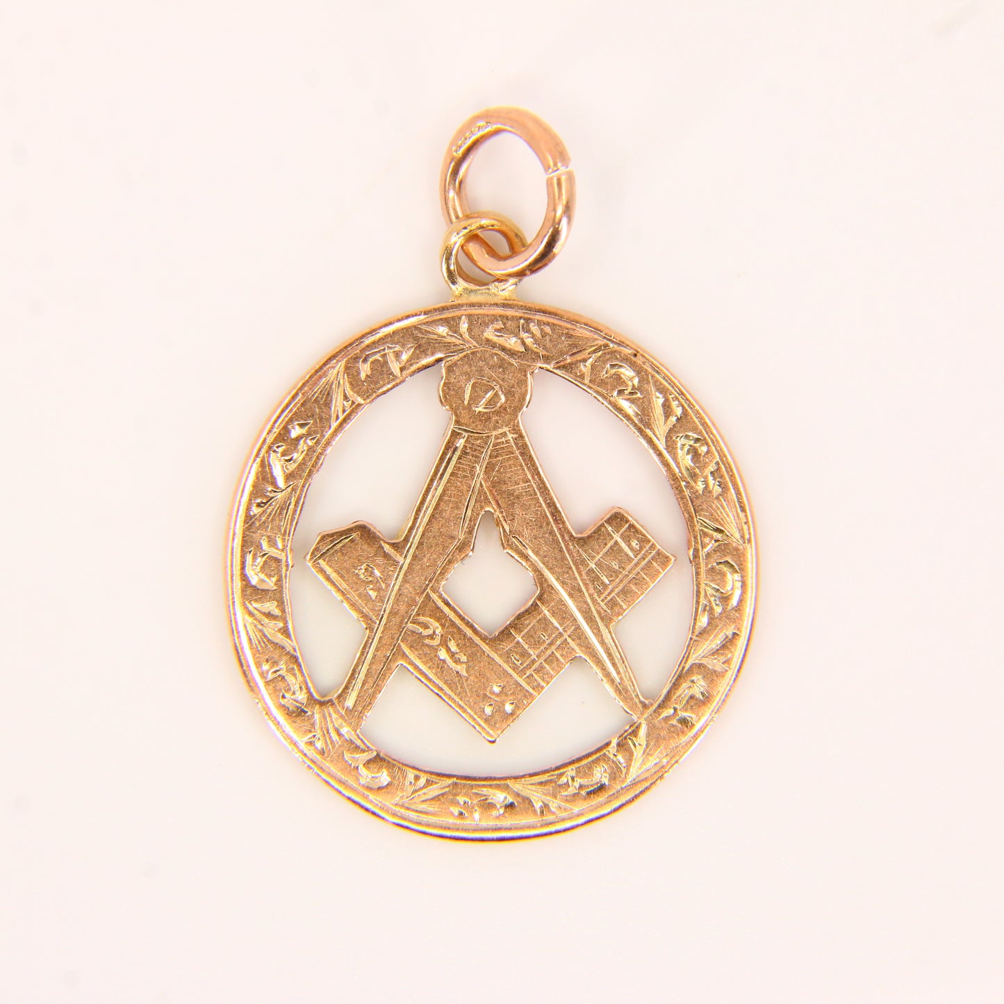 Antique 9ct Masonic Pendant Hallmarked 1908 Birmingham Yellow Gold Mason Fob Freemason Loyalty Charm