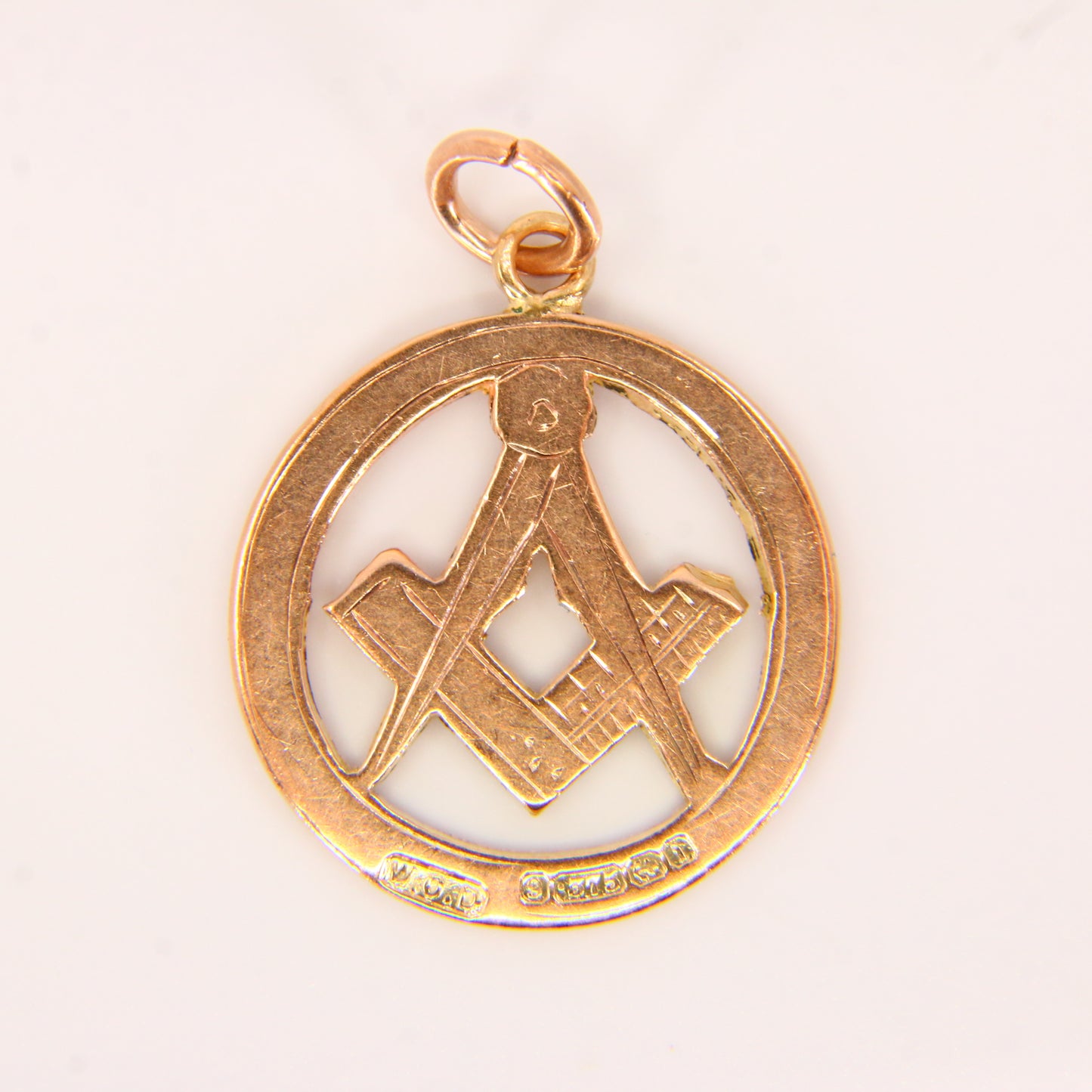 Antique 9ct Masonic Pendant Hallmarked 1908 Birmingham Yellow Gold Mason Fob Freemason Loyalty Charm