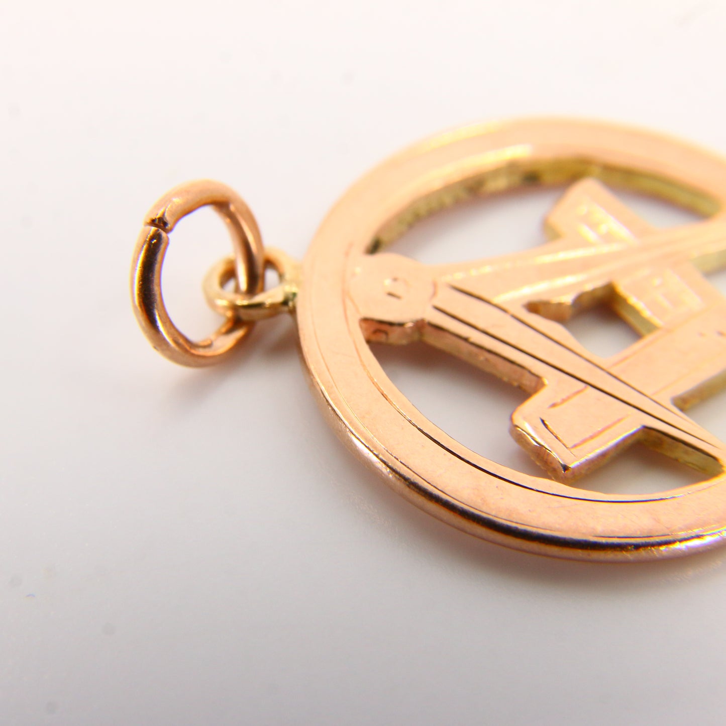 Antique 9ct Masonic Pendant Hallmarked 1908 Birmingham Yellow Gold Mason Fob Freemason Loyalty Charm