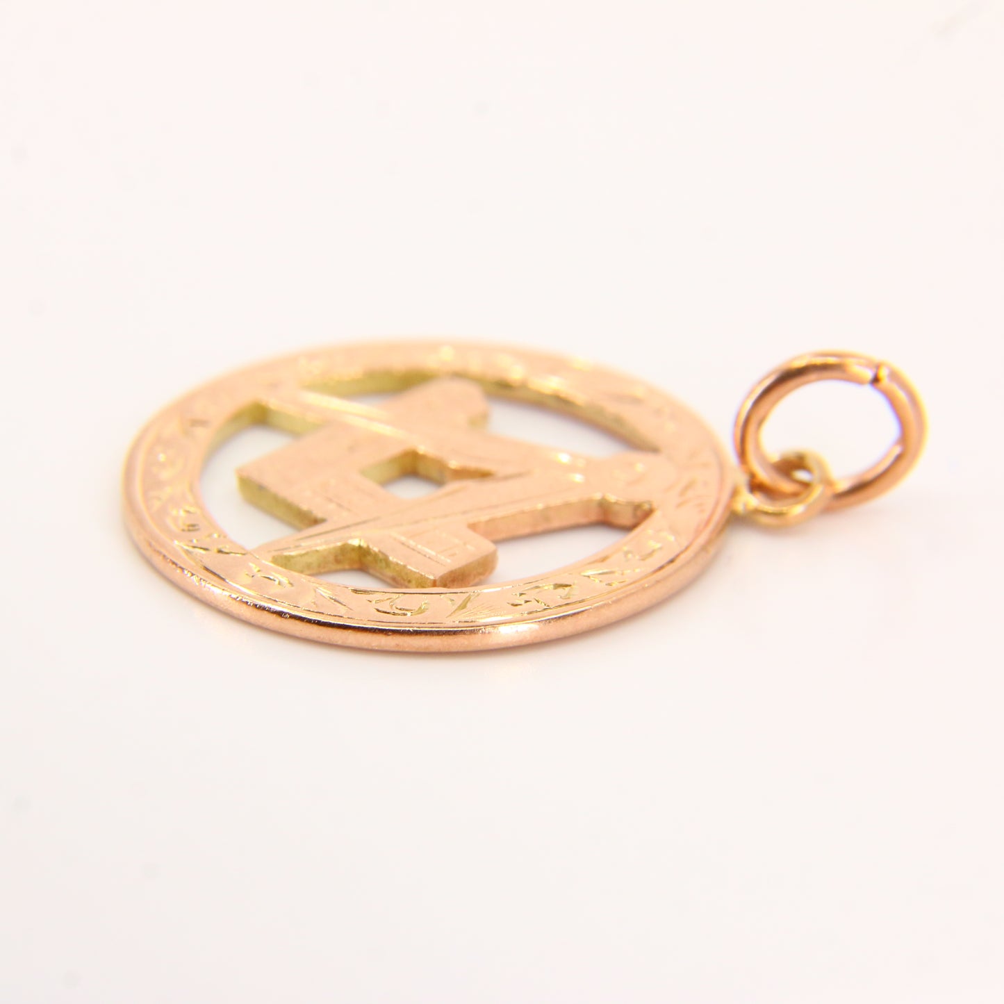 Antique 9ct Masonic Pendant Hallmarked 1908 Birmingham Yellow Gold Mason Fob Freemason Loyalty Charm