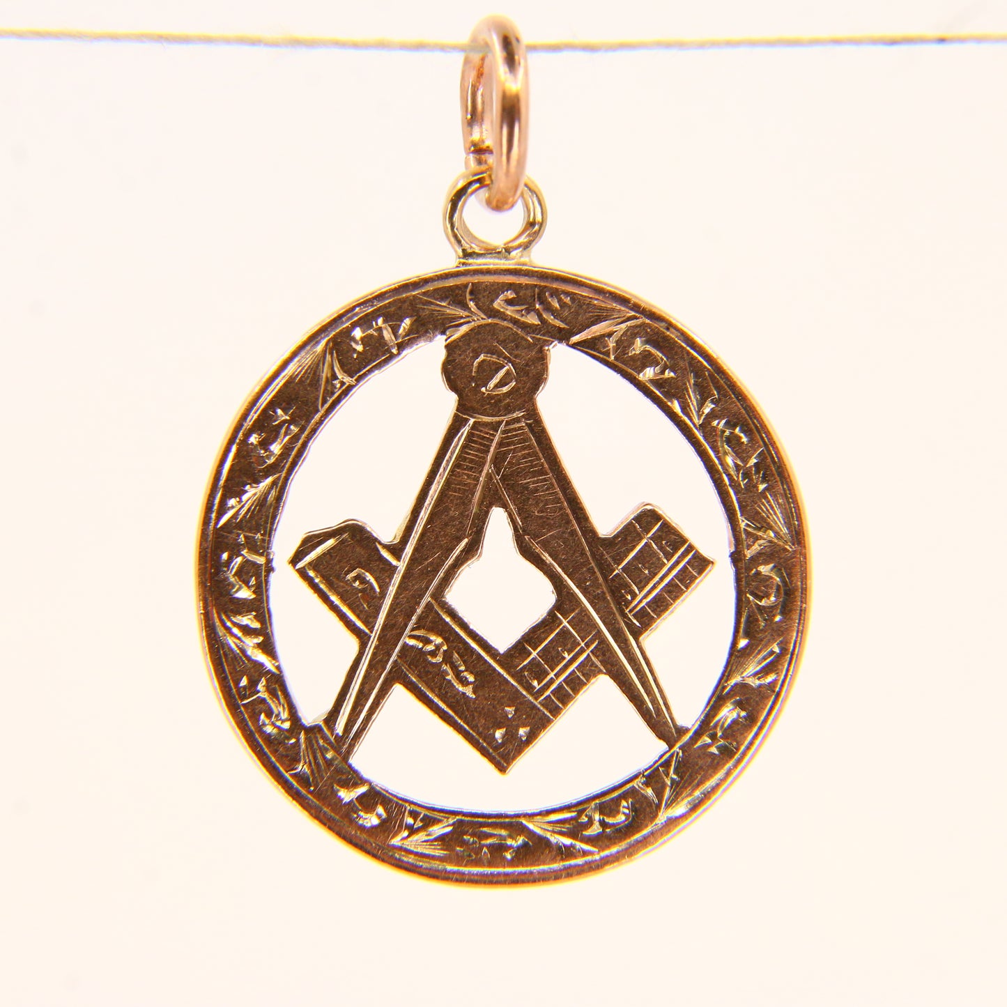 Antique 9ct Masonic Pendant Hallmarked 1908 Birmingham Yellow Gold Mason Fob Freemason Loyalty Charm