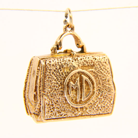 Vintage 9ct Gold Doctor’s Bag Charm – Opening Medical Pendant Gift
