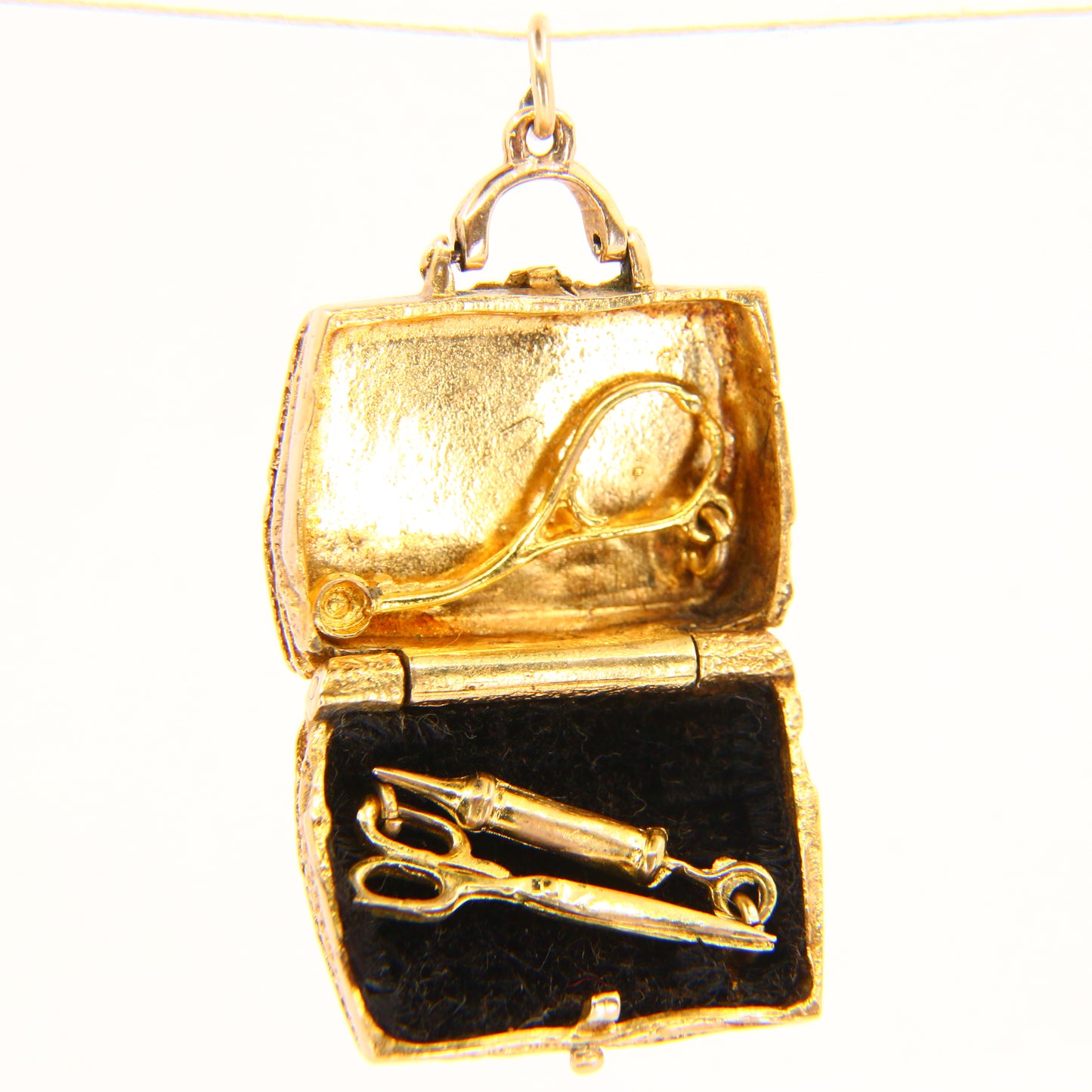 Vintage 9ct Gold Doctor’s Bag Charm – Opening Medical Pendant Gift