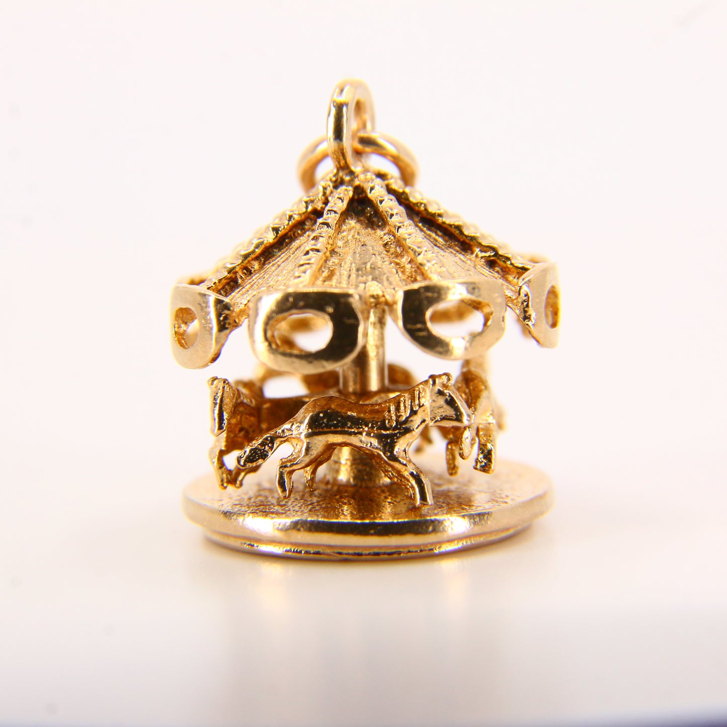 Vintage 9ct Gold Carousel Horse Charm – Spinning Hallmarked Pendant Gift