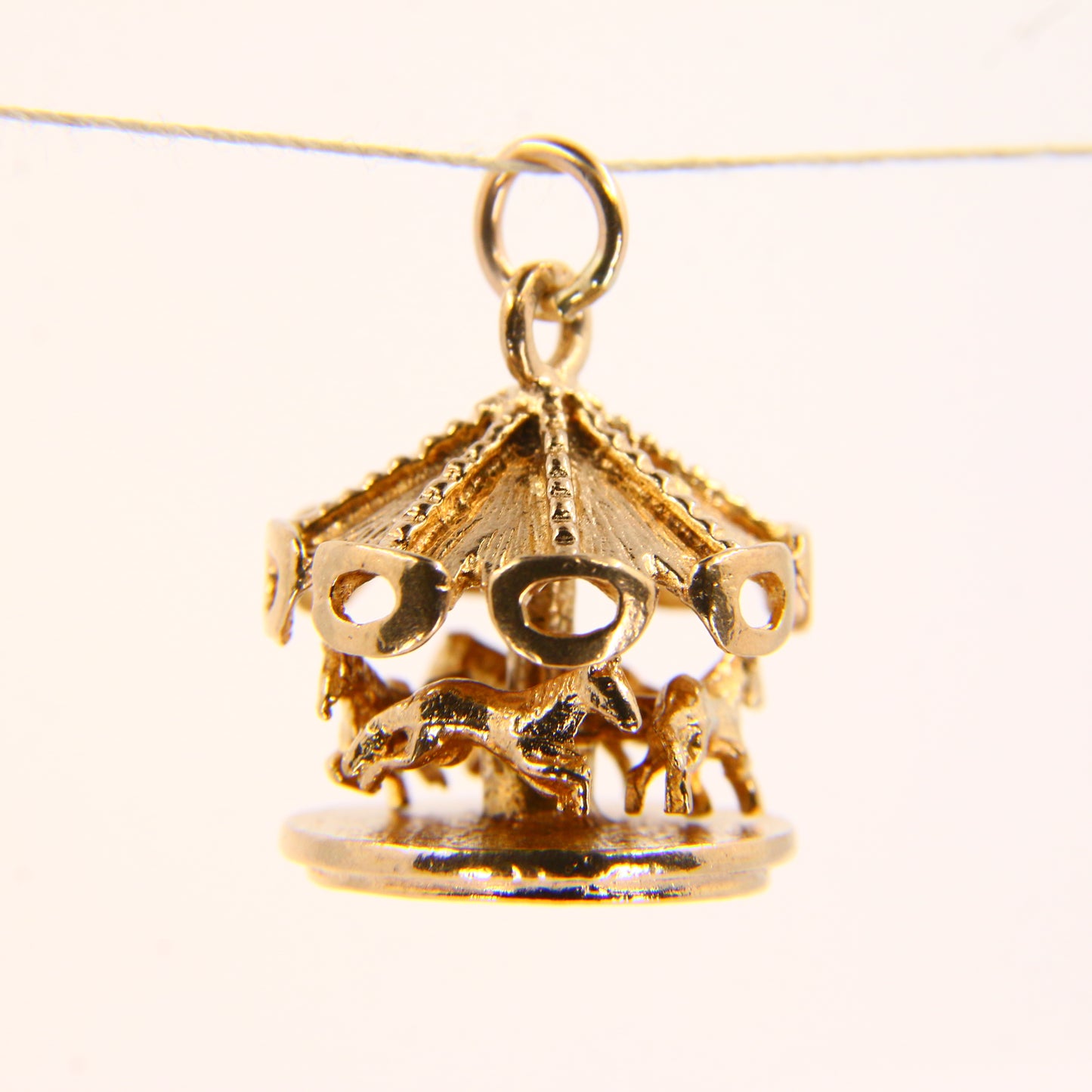 Vintage 9ct Gold Carousel Horse Charm – Spinning Hallmarked Pendant Gift