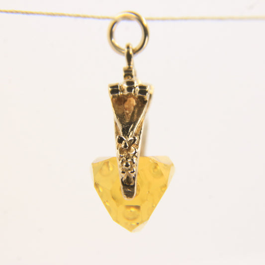 Vintage 9ct Hallmarked Gold Spinner Pendant Citrine Charm Yellow Gold Fob