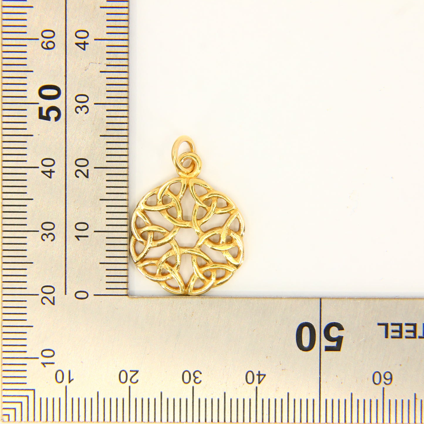 Vintage 9ct Scottish Iona Pendant Edinburgh Hallmarked Yellow Gold Charm Traditional Celtic Gift