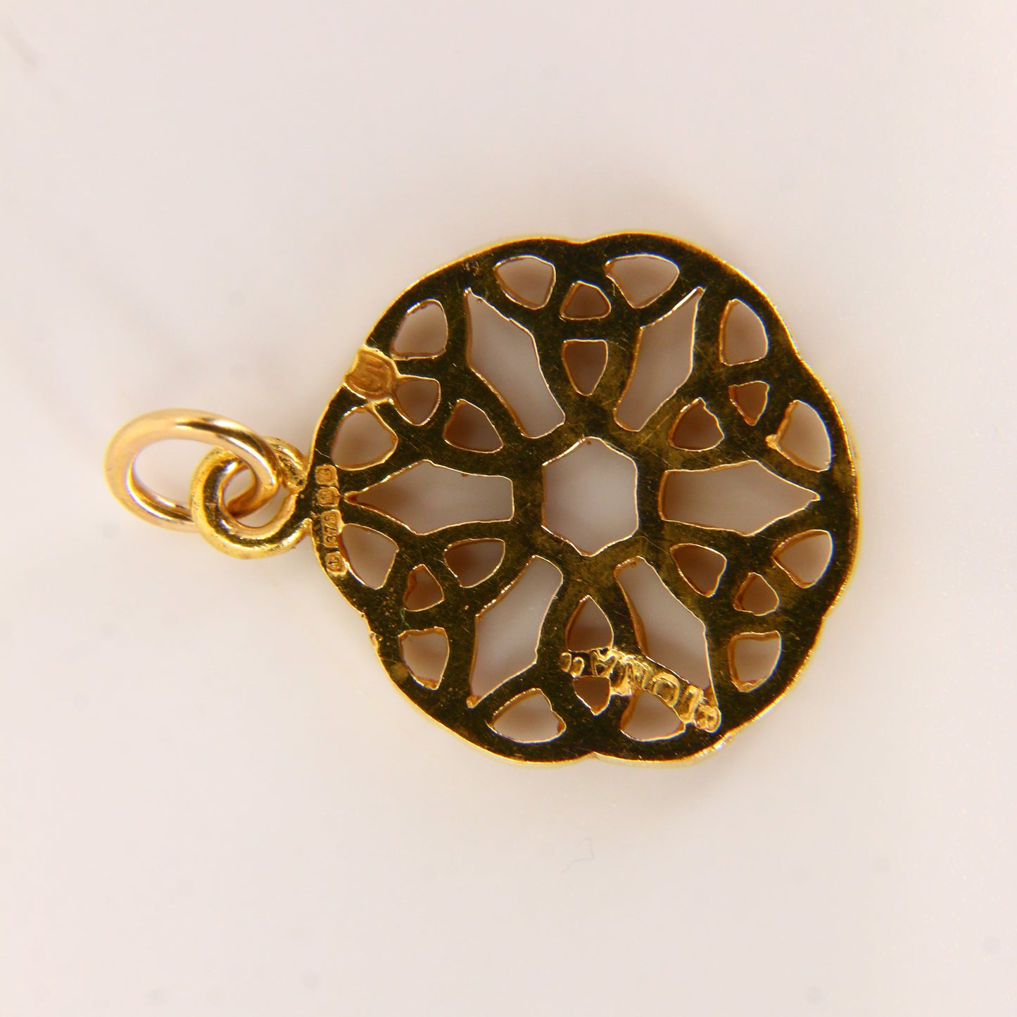 Vintage 9ct Scottish Iona Pendant Edinburgh Hallmarked Yellow Gold Charm Traditional Celtic Gift