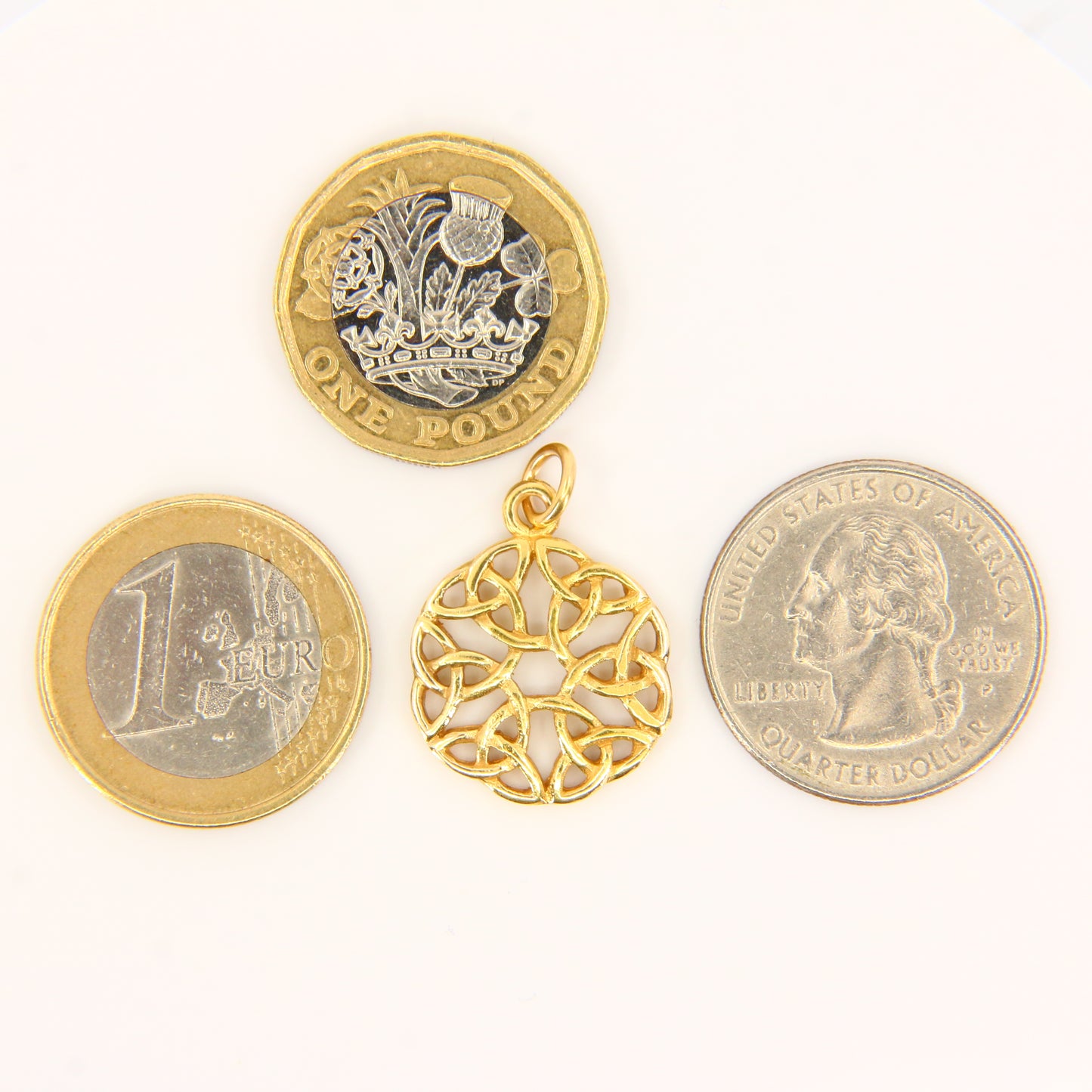 Vintage 9ct Scottish Iona Pendant Edinburgh Hallmarked Yellow Gold Charm Traditional Celtic Gift