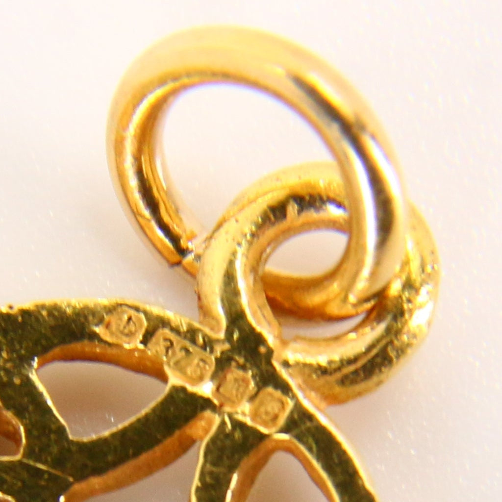 Vintage 9ct Scottish Iona Pendant Edinburgh Hallmarked Yellow Gold Charm Traditional Celtic Gift