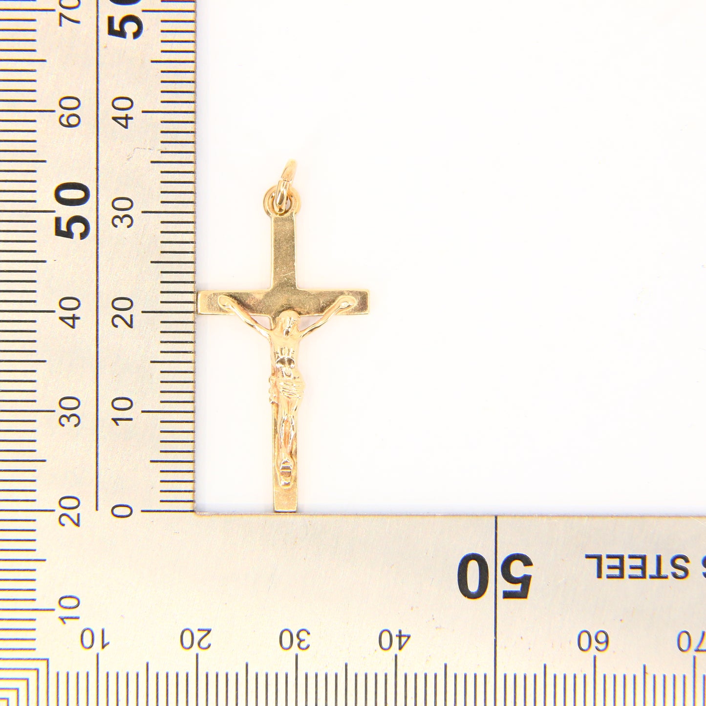 Vintage 9ct Gold Crucifix Cross Pendant Fully Hallmarked Yellow Gold Cross Gift