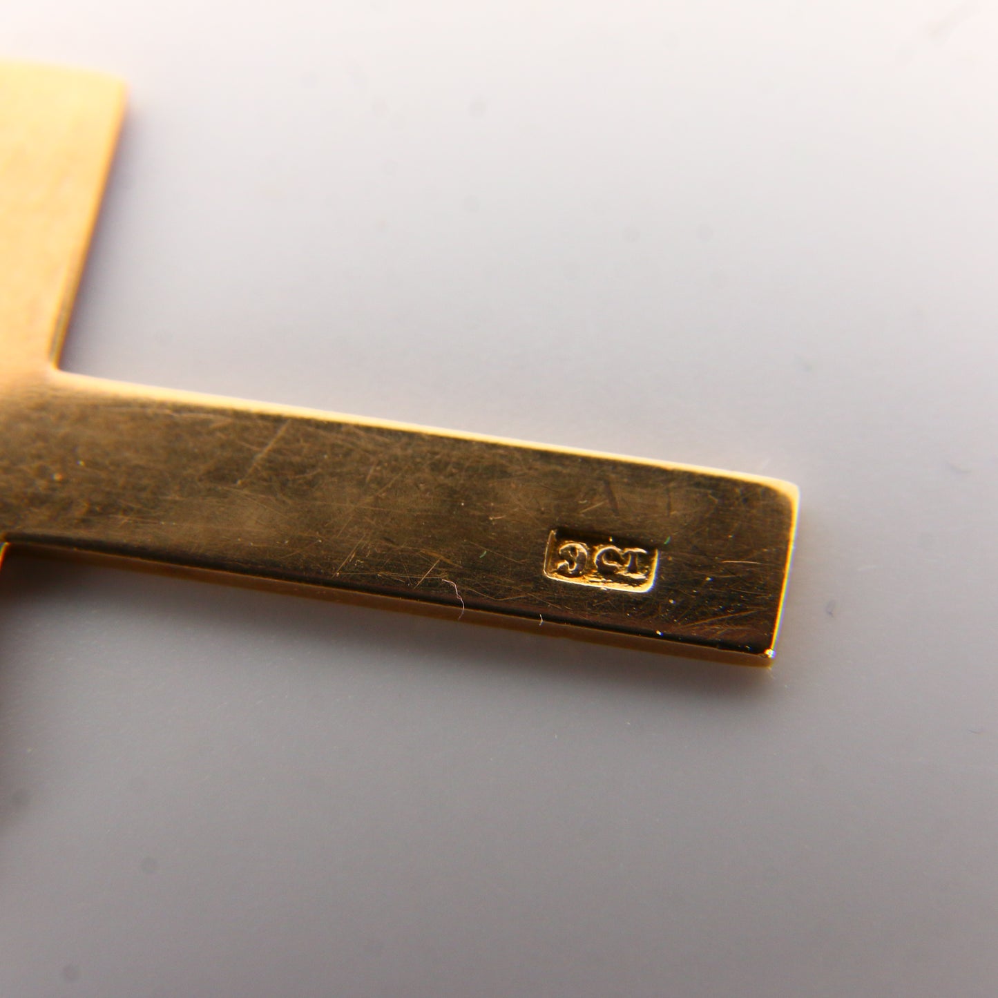 Vintage 9ct Gold Engraved Monogram "WJL" Cross Pendant Solid Gold Charm Gift