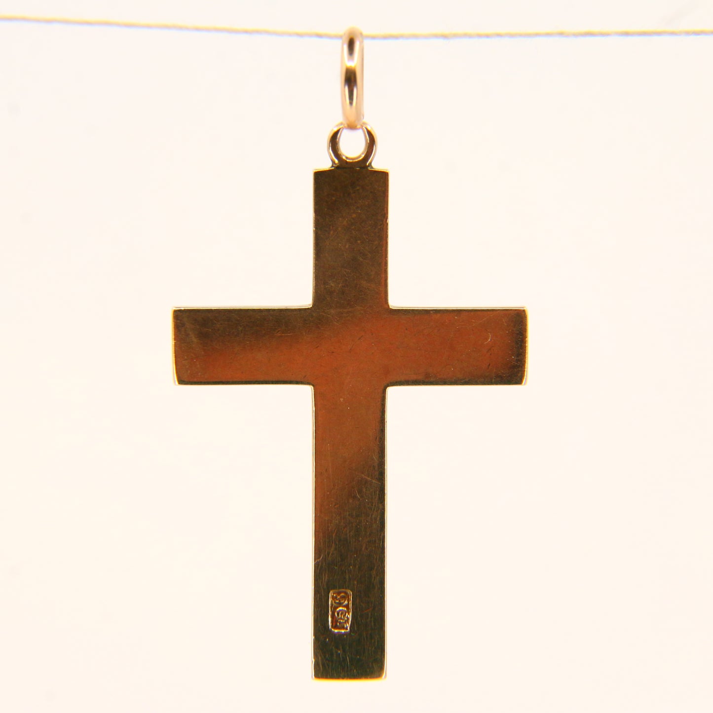 Vintage 9ct Gold Engraved Monogram "WJL" Cross Pendant Solid Gold Charm Gift