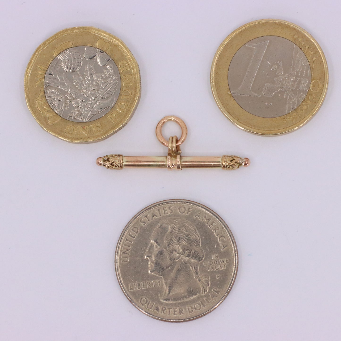 Antique 9ct Gold Albertina T Bar Pendant Charm Watch Chain Jewellery Finding