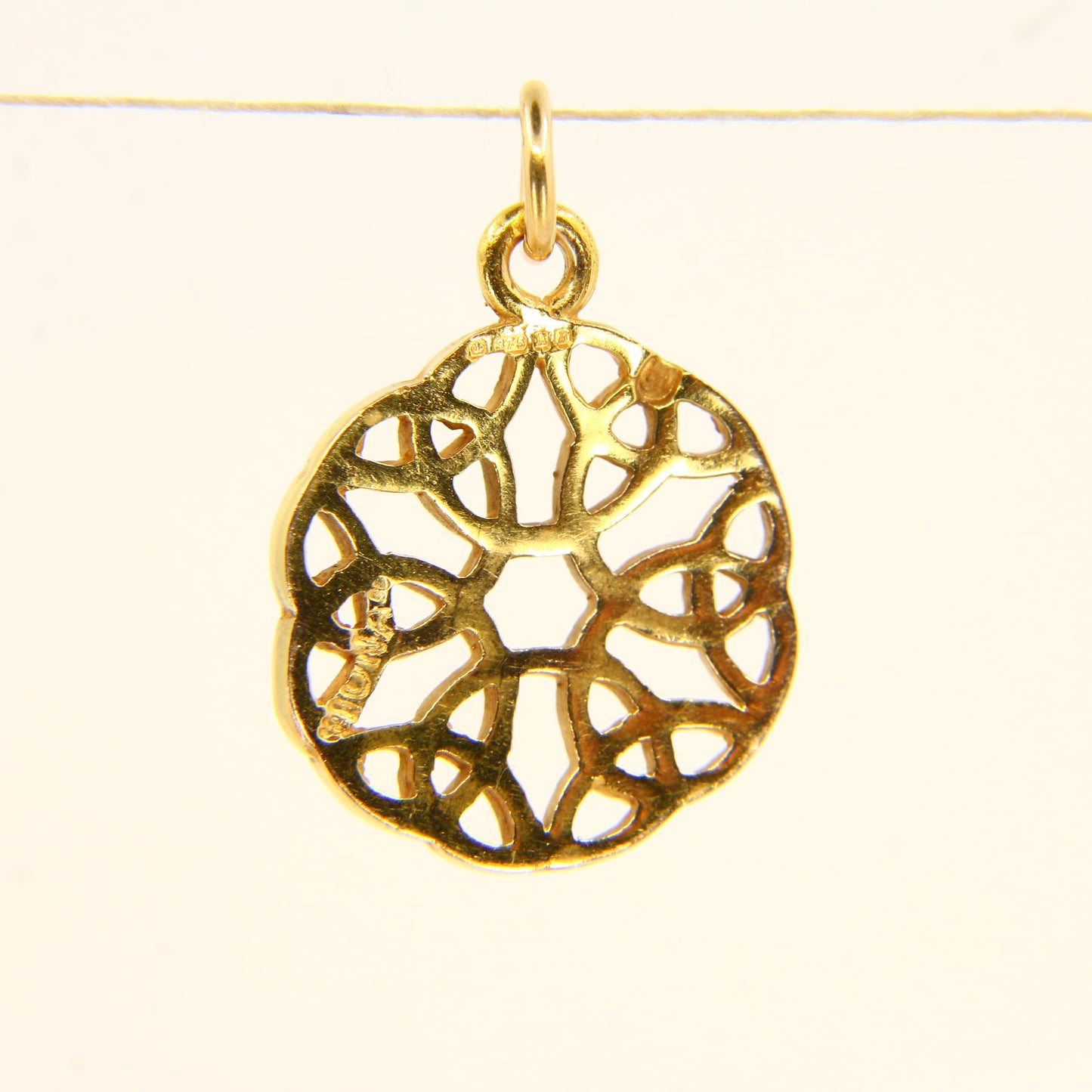 Vintage 9ct Scottish Iona Pendant Edinburgh Hallmarked Yellow Gold Charm Traditional Celtic Gift