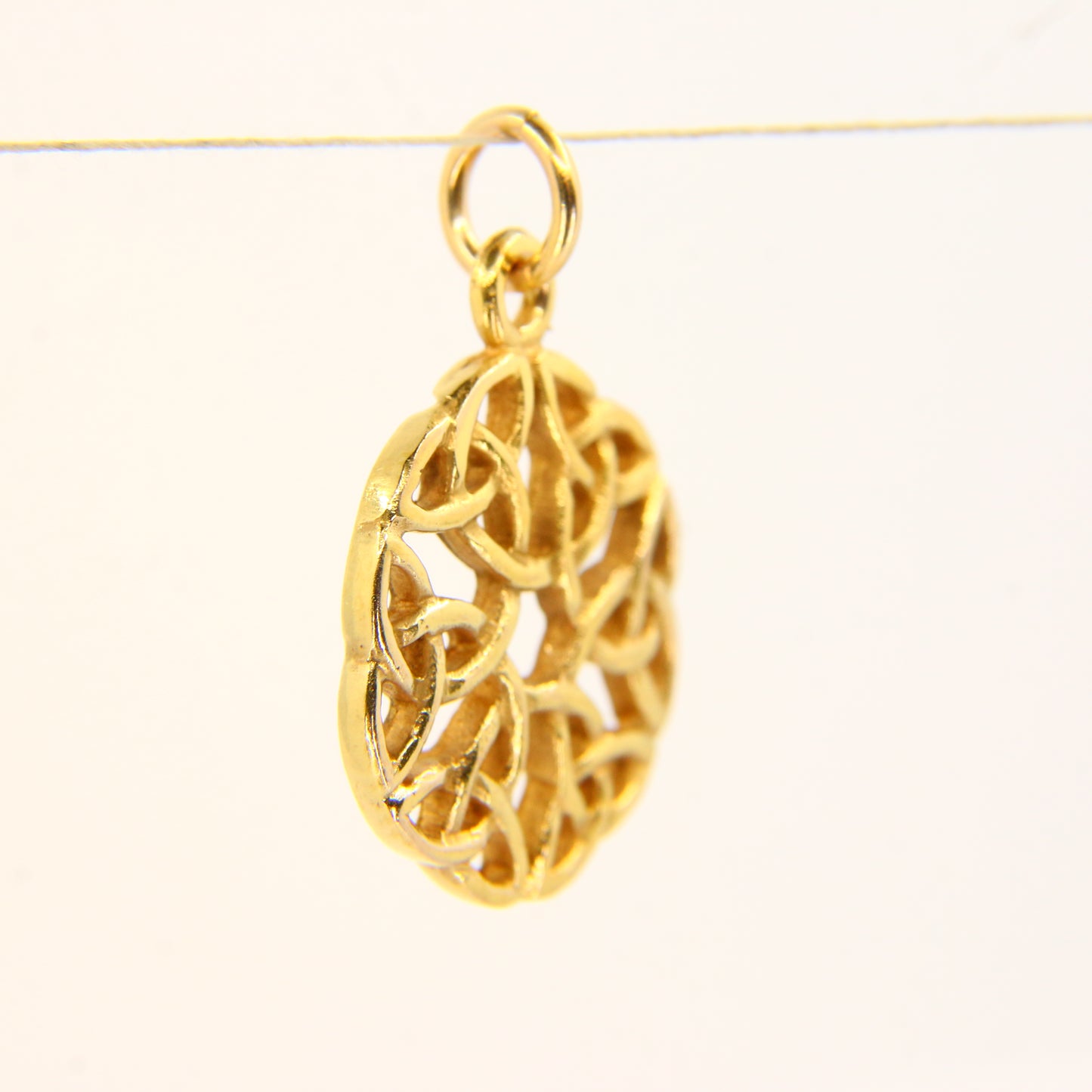 Vintage 9ct Scottish Iona Pendant Edinburgh Hallmarked Yellow Gold Charm Traditional Celtic Gift