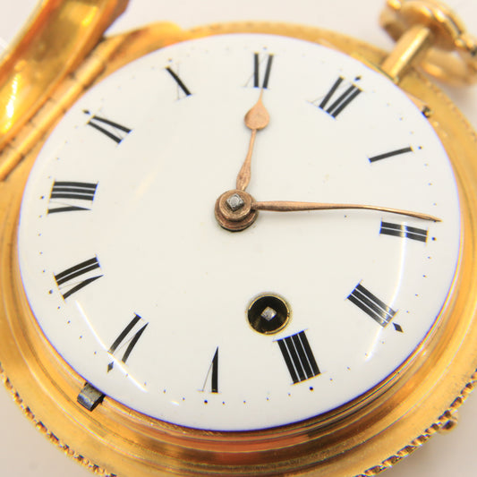 Antique 22ct Gold Verge Pocket Watch William Story London 1768 Skeletonized