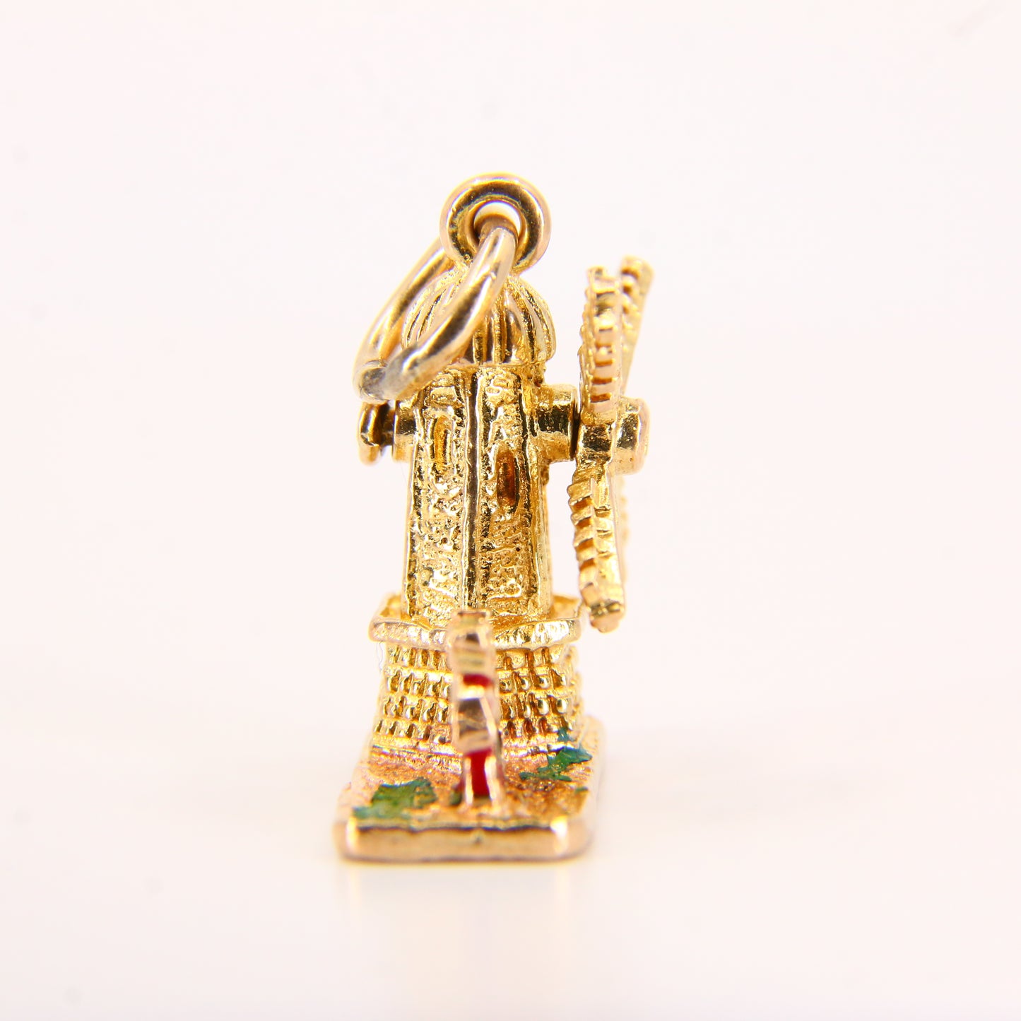 Vintage 9ct Gold Spinning Windmill Charm – Articulating Enamel Pendant Gift