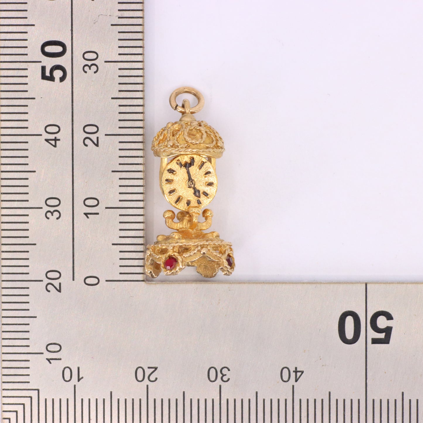 Vintage 9ct Hallmarked Gold Mantel Clock Charm Pendant Miniature Collectable Gift