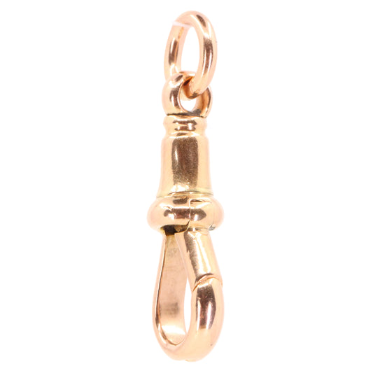 Antique 9ct Hallmarked Rose Gold Albert Dog Clip Clasp Charm Pendant Holder
